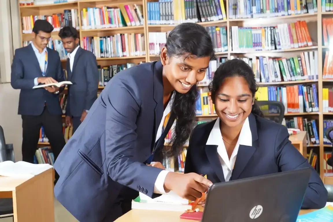 RSB College library interior — Rajalakshmi School of Business