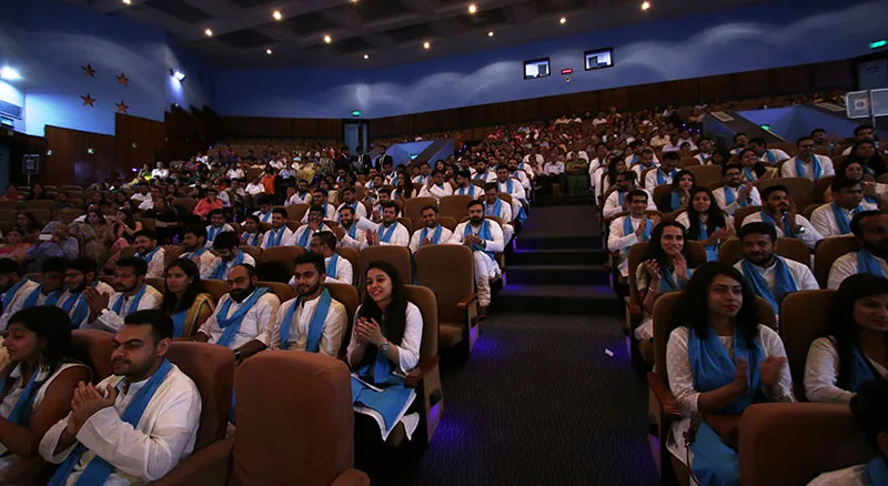 The crowd cheering the convocation speech — Great Lakes Institute of Management, Gurgaon