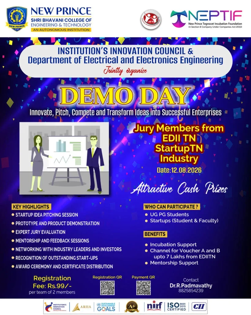Demo Day event — New Prince Shri Bhavani College of Engineering and Technology