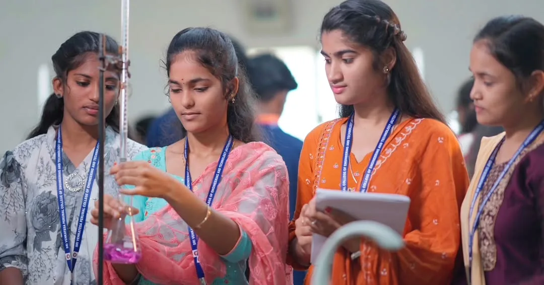 SVPP students at work in the sciences laboratory — Sri Venkatesa Perumal College of Engineering and Technology