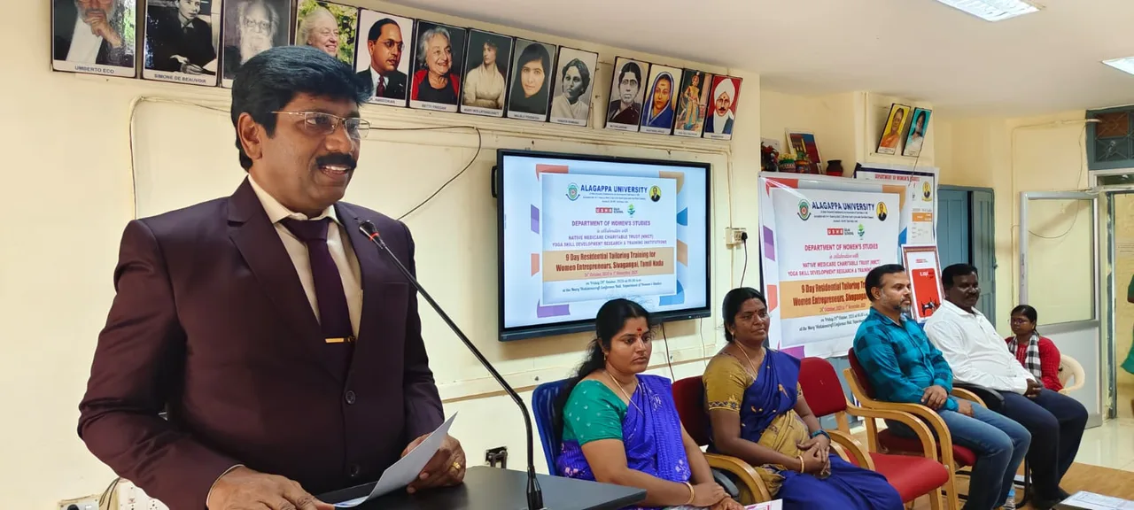 Nine Day Residential Tailoring Training Programme for Women in Sivagangai — Alagappa University