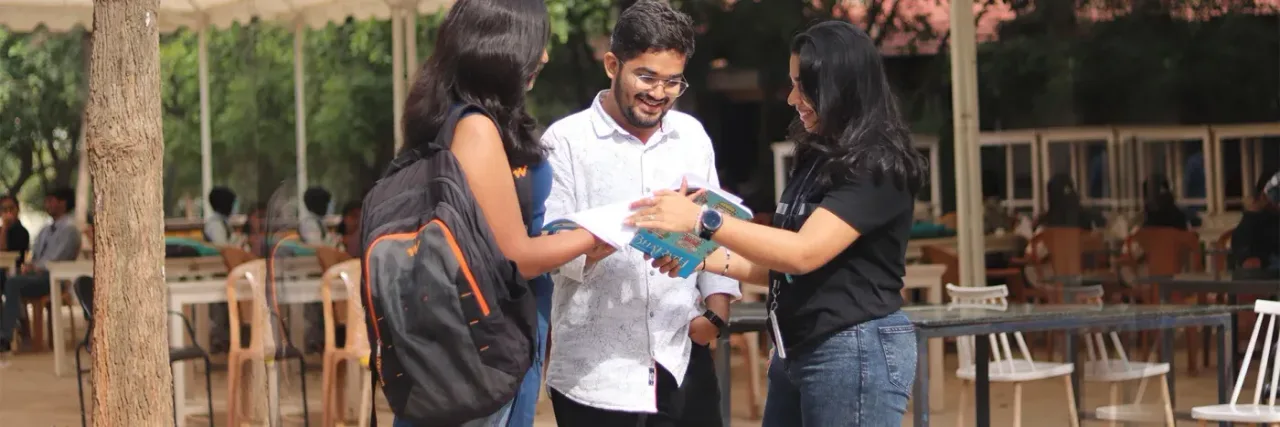 Students on the Sapthagiri campus, Hesaraghatta Main Road, Bengaluru