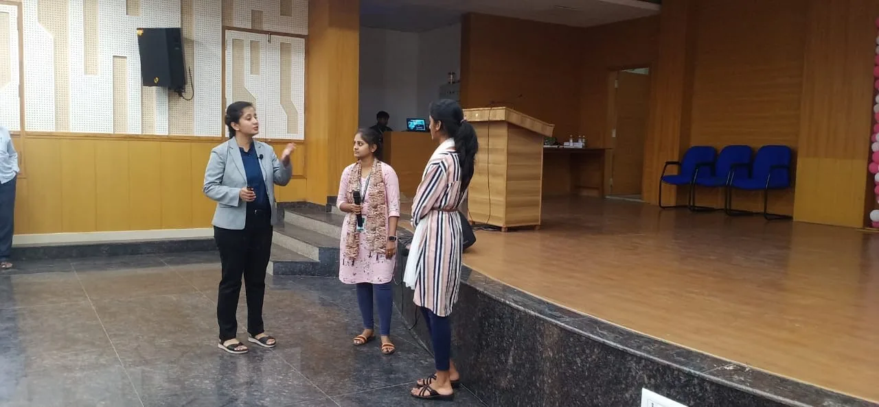 Bharathi College of Pharmacy — Placement Cell Page Image Showing Auditorium Training Setting