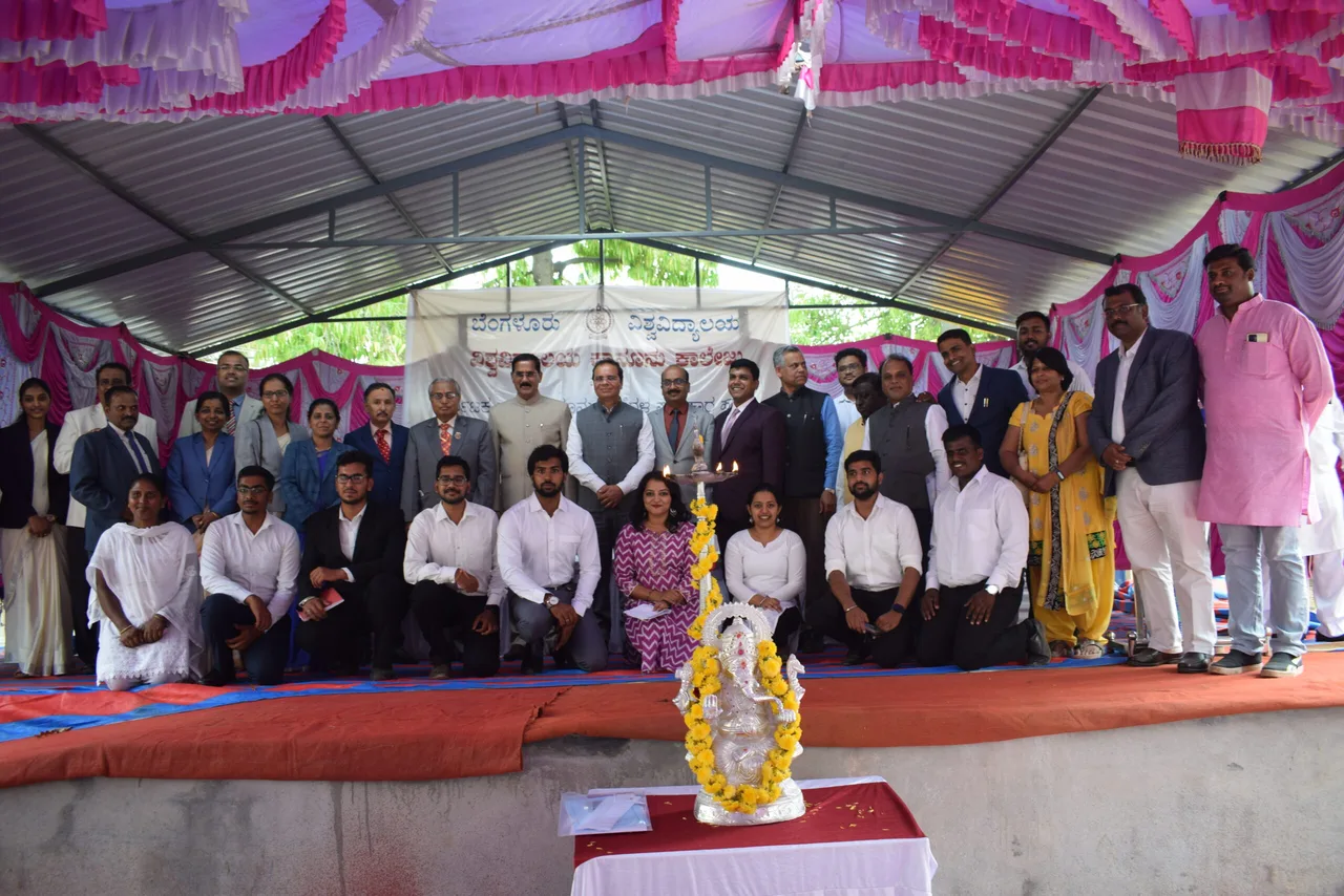Dignitaries along with Faculty and Students of University Law College at Manchanabele