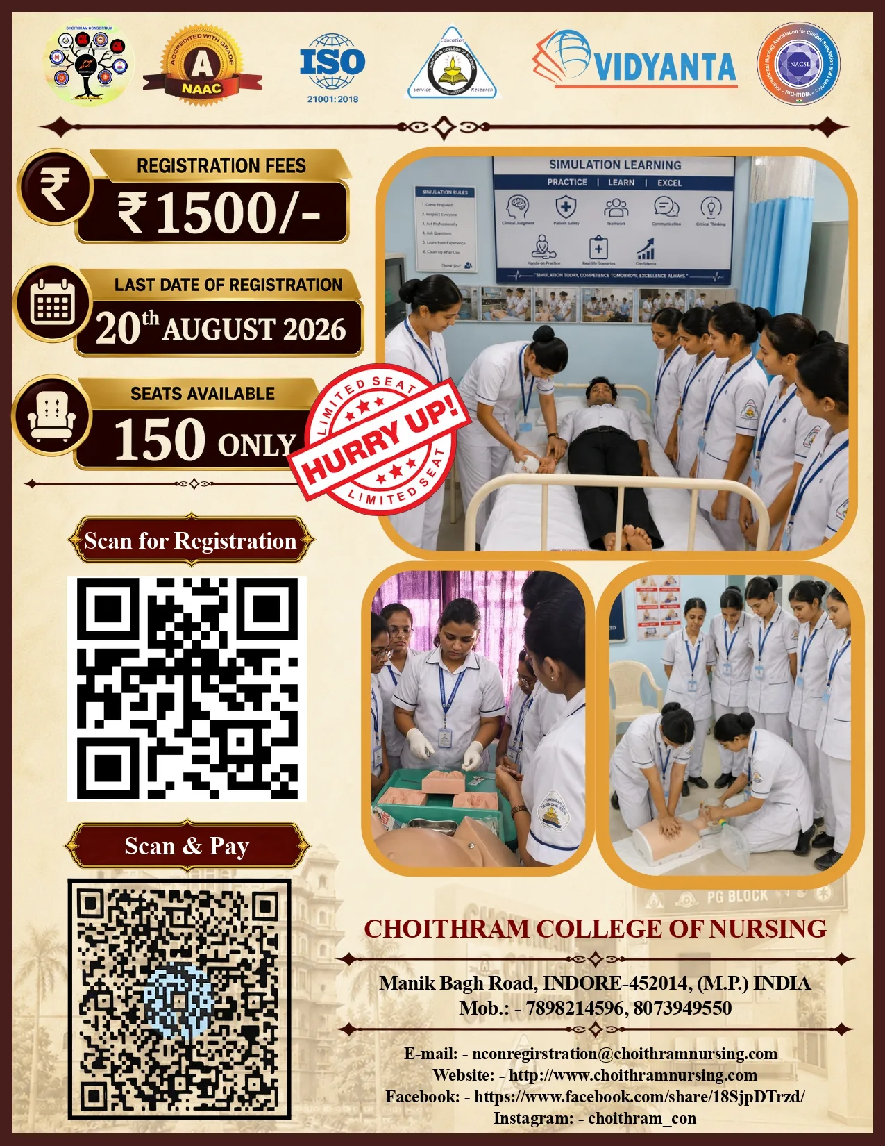 Admission Flyer — Choithram College of Nursing