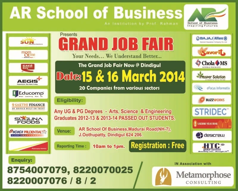 ARSB Mega Job Fair 2014 — AR School of Business
