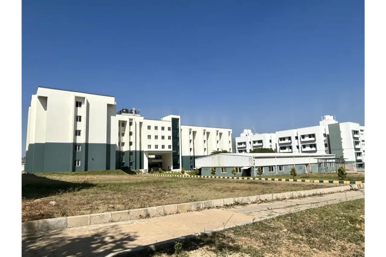 Hostel blocks on the Sri Siddhartha Institute of Medical Sciences campus at T Begur