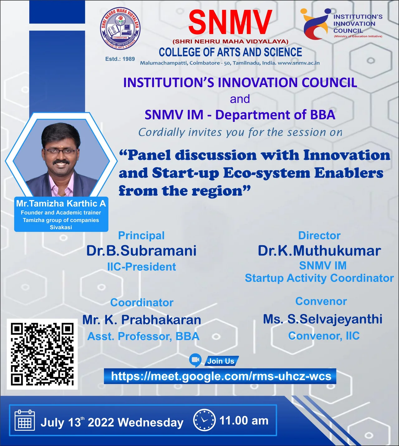 Panel Discussion With Innovation — SNMV Institute of Management