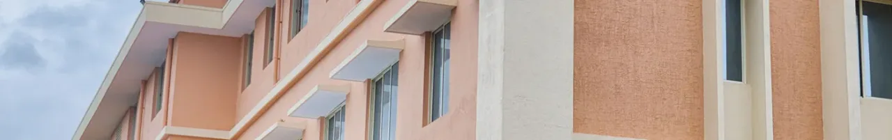 Facade of a student hostel building at Father Muller Medical College, Mangalore