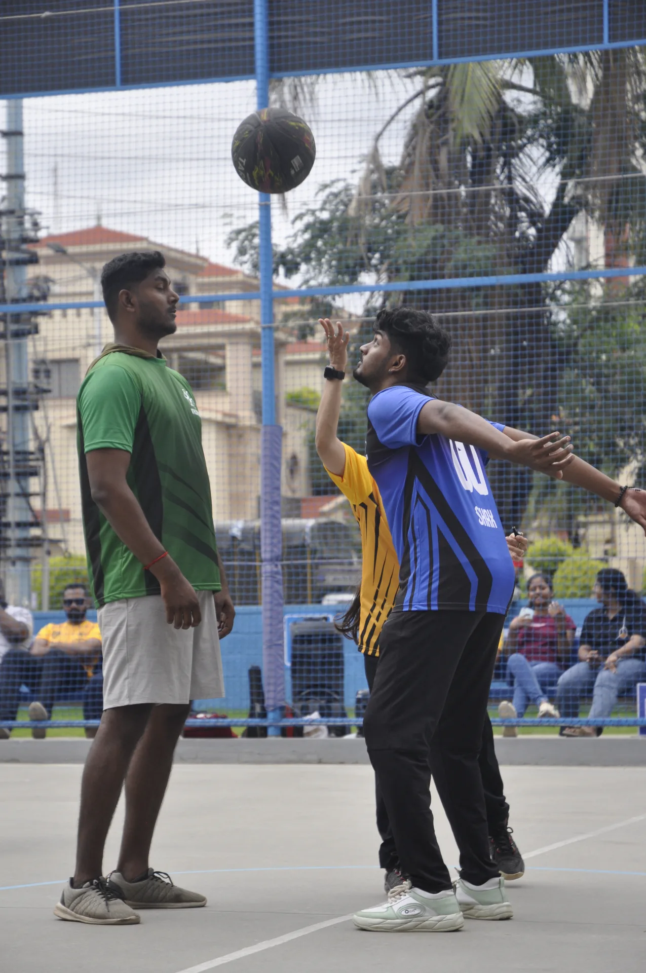 Basketball match between students in the outdoor court — Bangalore School of Design & Technology