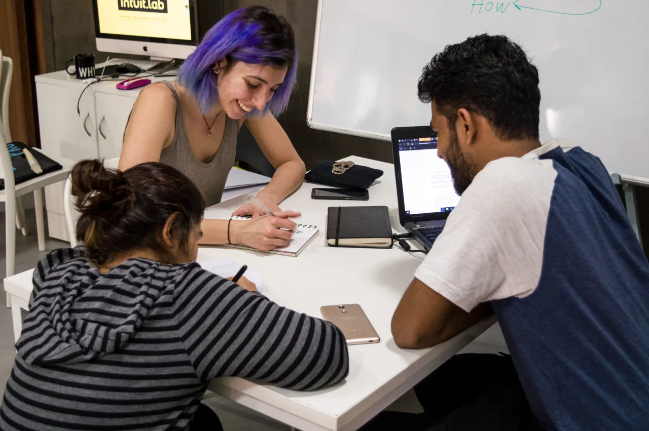 Students studying at workshop – Mumbai Campus — École Intuit Lab Mumbai
