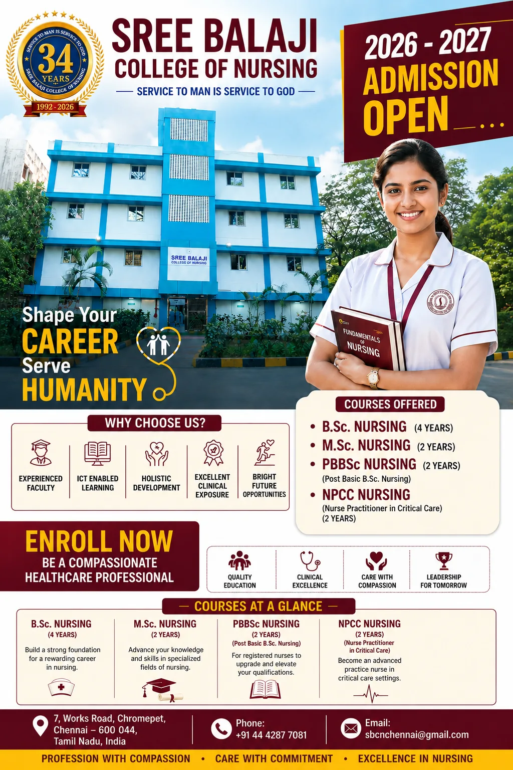 Admission Open 2026 — Sree Balaji College of Nursing
