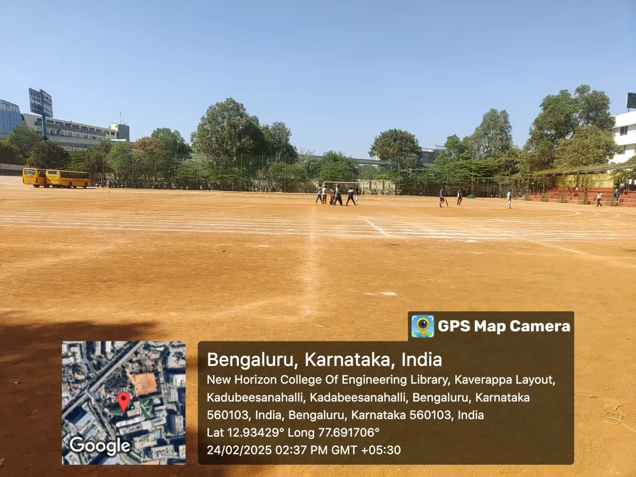 Outdoor sports ground with 200m athletic track — New Horizon College of Engineering