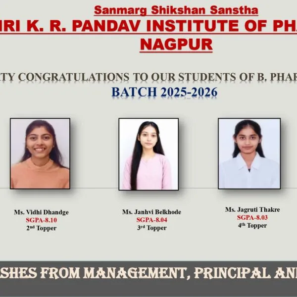 Our College Toppers — Shri K. R. Pandav Institute of Pharmacy