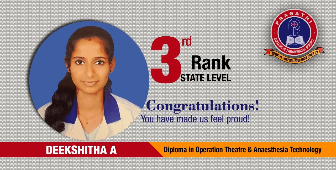 Rank Holder — Pragathi Institute of Allied Health Sciences / Pragathi College of Paramedical Sciences