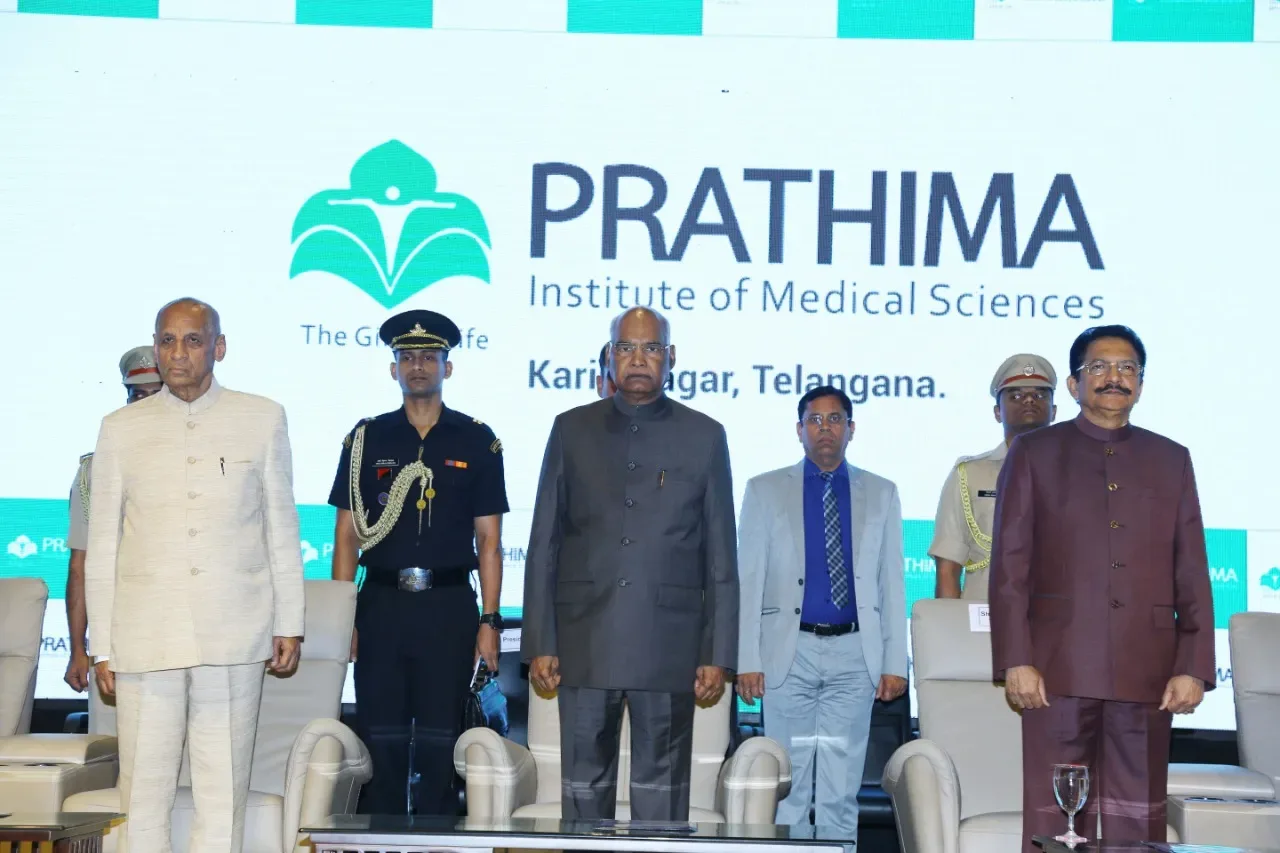 President of India Ram Nath Kovind on stage at Prathima Institute of Medical Sciences Karimnagar during the Thalassemia and Sickle Cell centre inauguration