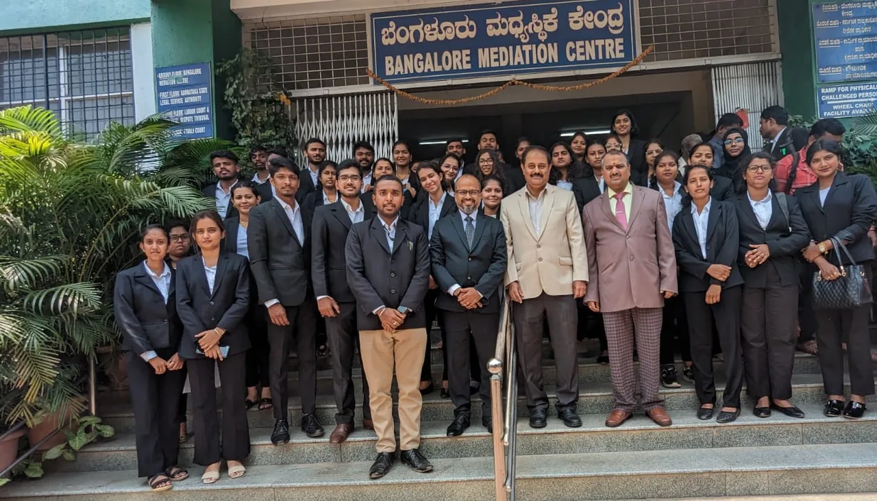 Final Year students at Bangalore Mediation Centre as part of their Clinical Course Paper — University Law College and Department of Studies in Law, Bangalore Un