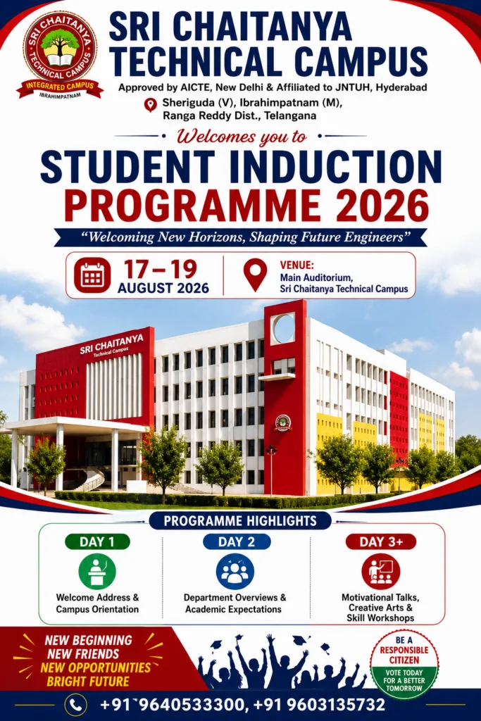 B.Tech Induction Programme 2026 — Sri Chaitanya Technical Campus