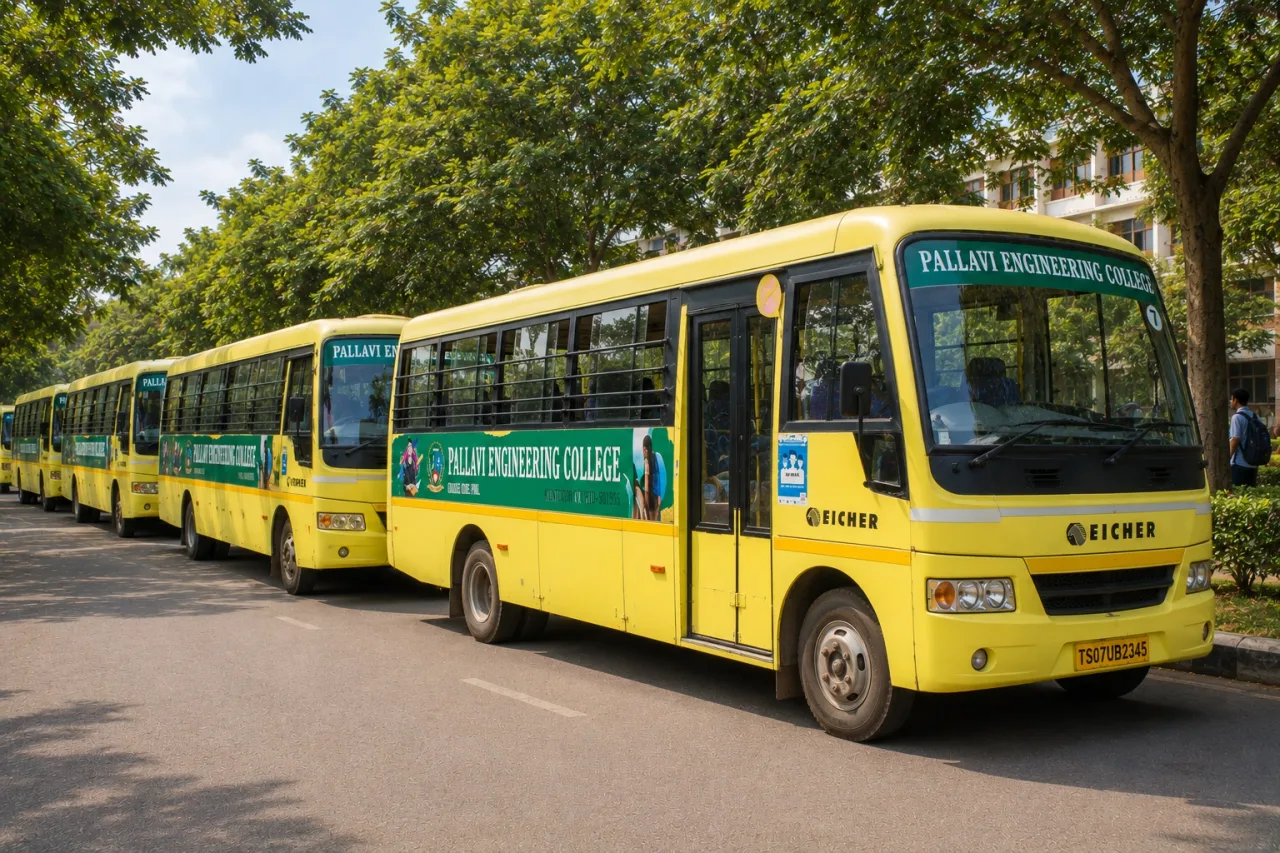 College transport buses — Pallavi Engineering College