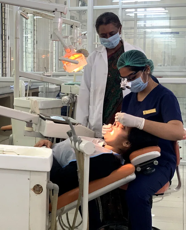D.A. Pandu Memorial R.V. Dental College and Hospital — About Us Page Image Showing A Dental Clinical Setting