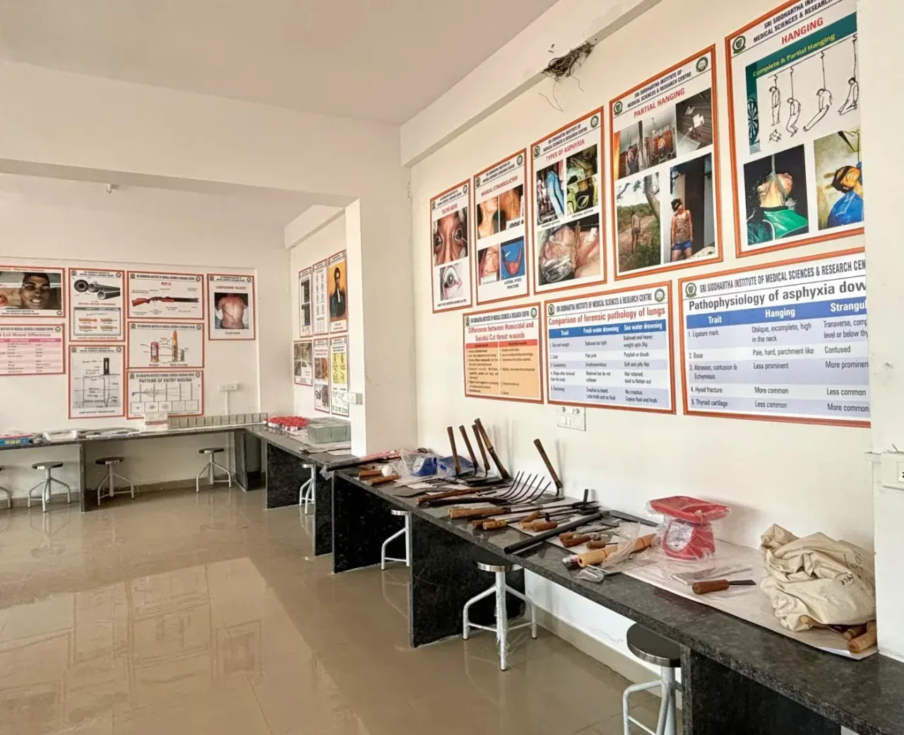 Forensic medicine museum at Sri Siddhartha Institute of Medical Sciences & Research Centre