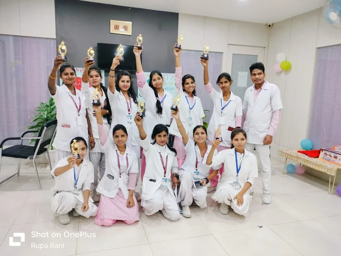 Winner with their Trophies — Karyanand Tiwary College of Nursing