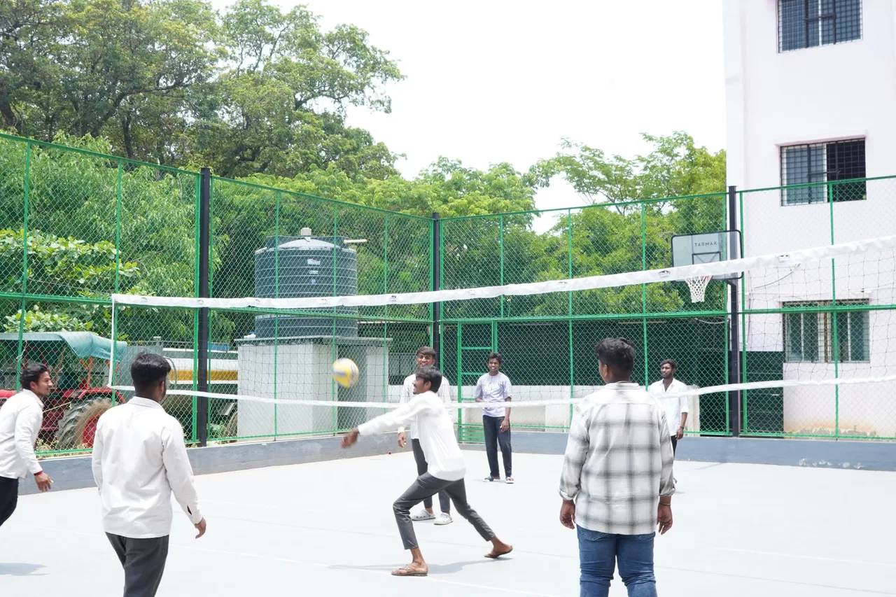 Students playing volleyball — Vidhyashekhar College of Physiotherapy