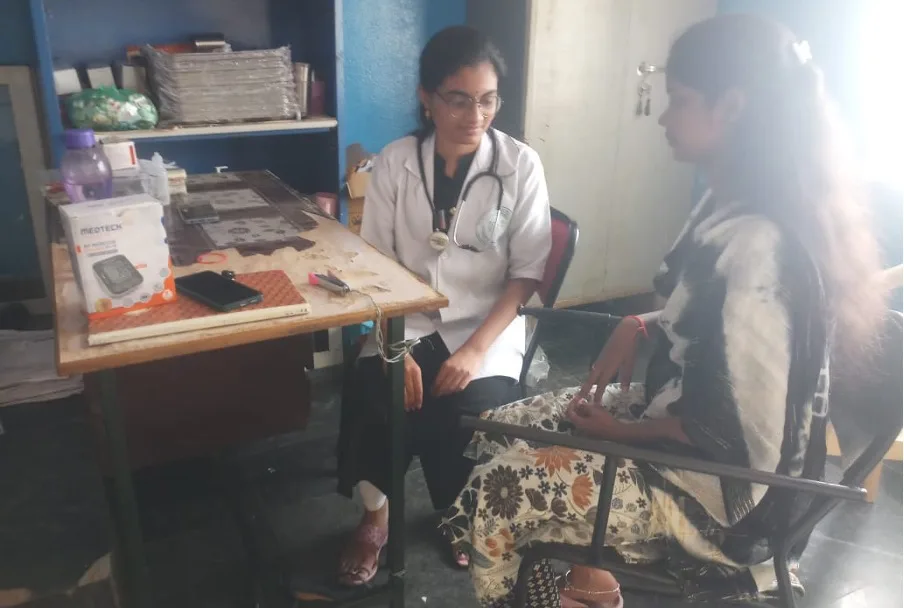 Students Getting Treatment — St. Mary's Group of Institutions Guntur for Women