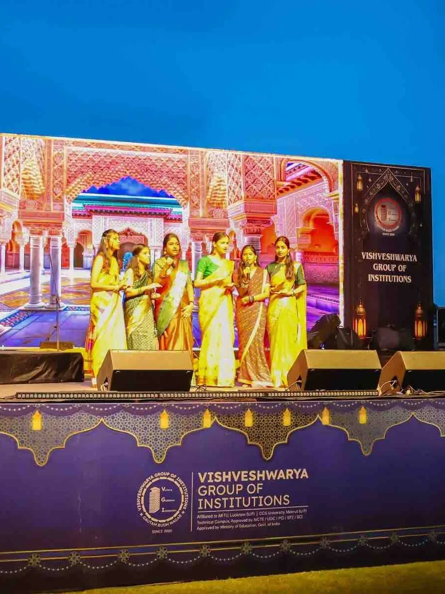 Students performing on stage at a VGI cultural evening — Vishveshwarya Group of Institutions