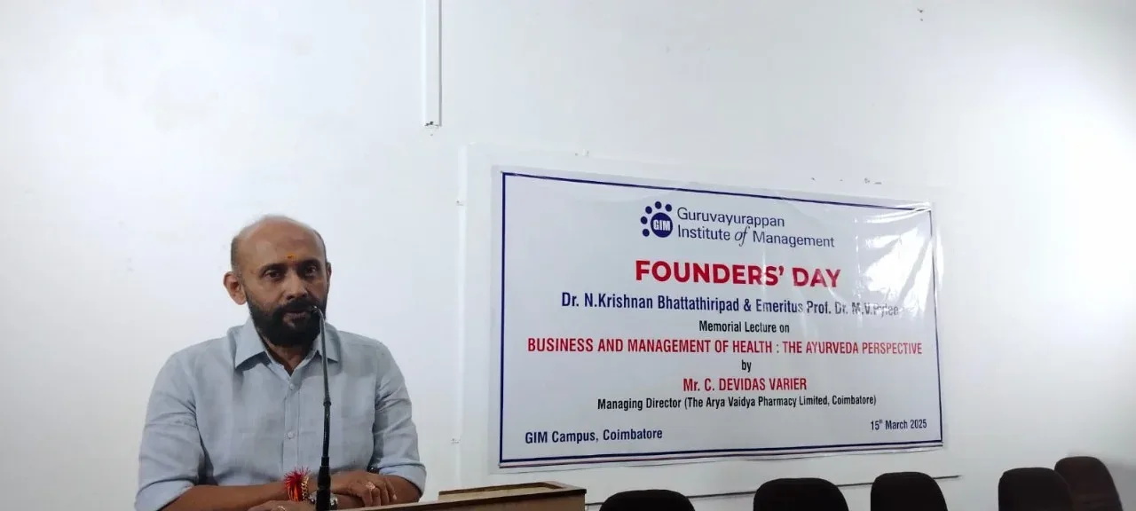 FOUNDERS’ DAY PROGRAMME AT GIM — Guruvayurappan Institute of Management