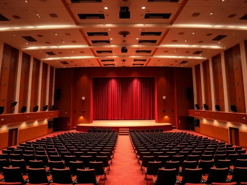 College auditorium with stage — Prof. Dhanapalan College of Science and Management