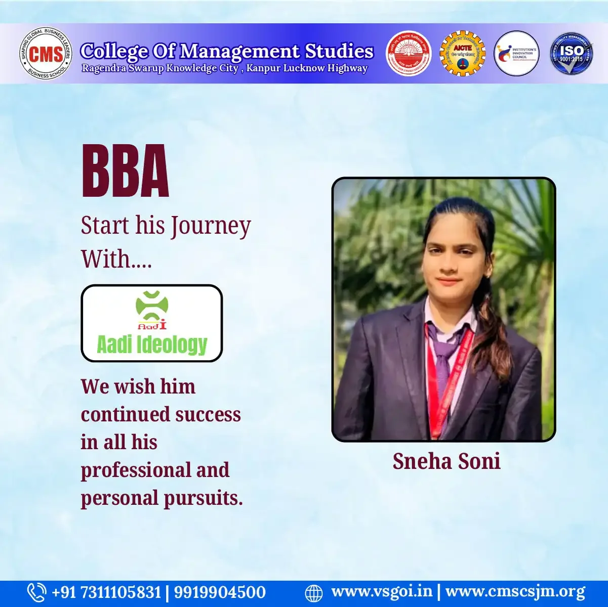 Sneha Soni — Dr. Virendra Swarup Memorial Trust Group of Institutions