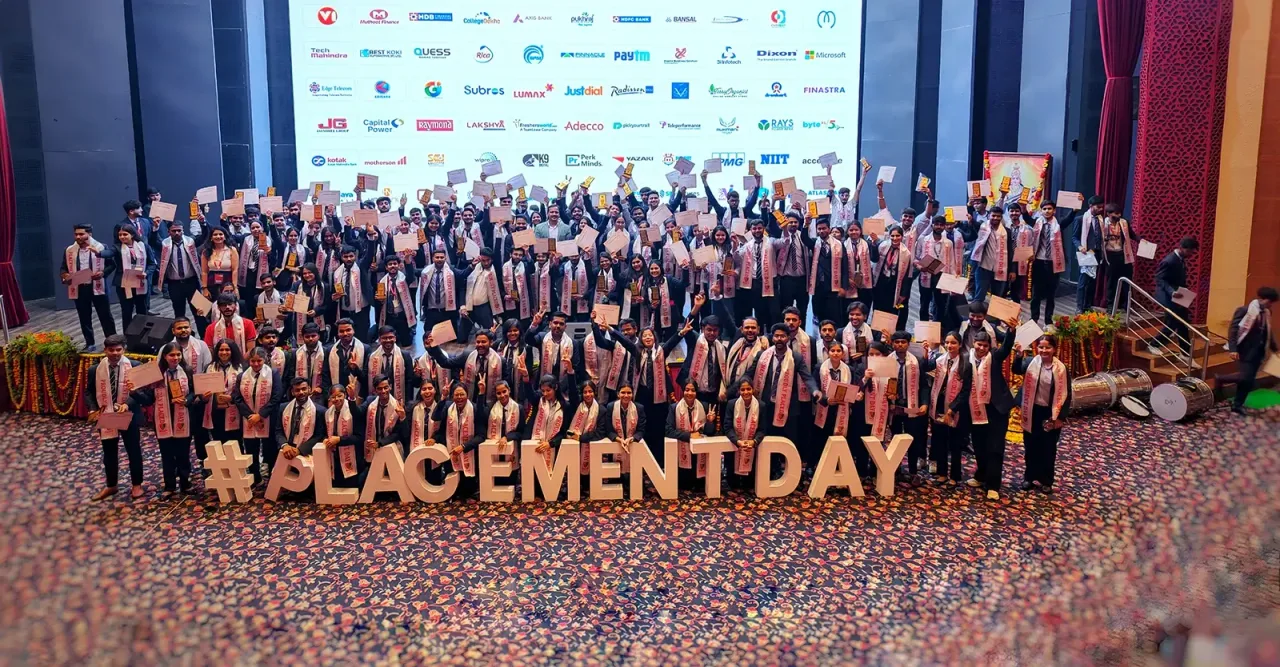 Placement Day proudly placed students group photo — NIMS University Rajasthan