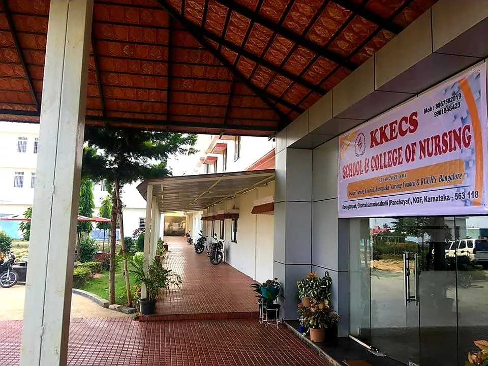 KKECS College of Nursing — About The College Page Entrance Image With Kkecs Signboard