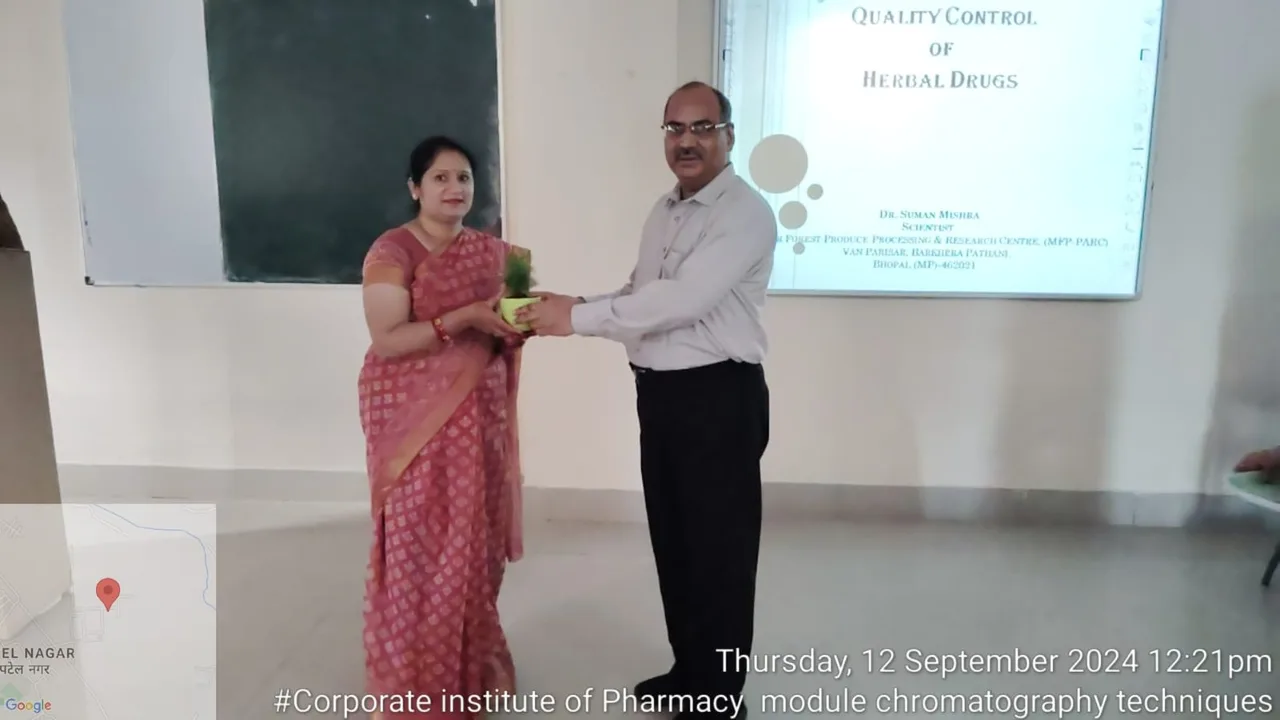 Guest lecture of Dr Suman Mishra 12.9.24 — Corporate Institute of Pharmacy