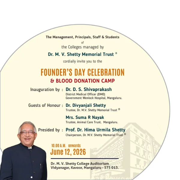 Founder’s Day Celebration 2026 and Blood Donation Camp – Honouring the visionary legacy of Dr. M. Ramgopal Shetty through a celebration of service, compassion,