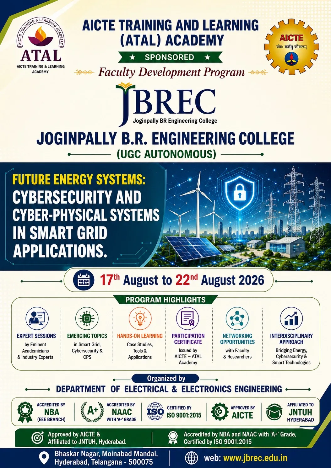 ATAL FDP on Future Energy Systems: Cyber Security and Cyber-Physical Systems in Smart Grid Applications