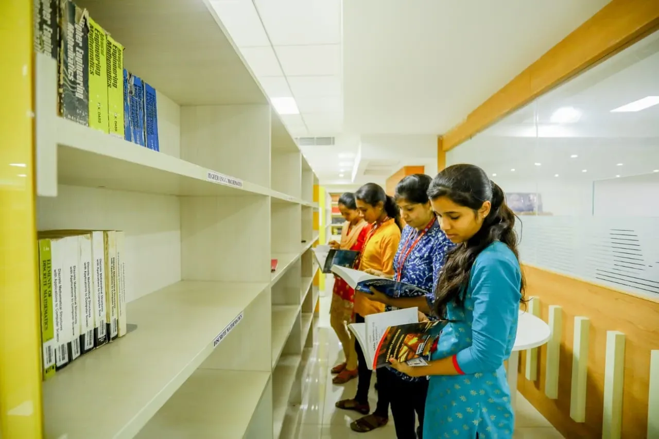 BMSCE library book stacks — B.M.S. College of Engineering
