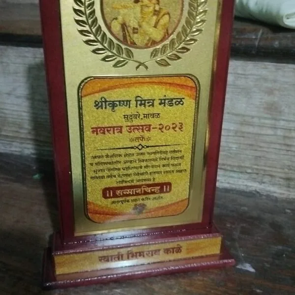 Miss swati Kale received award from best social work in COVID from Sudumbre gaon — siddhant-college-of-engineering-pune