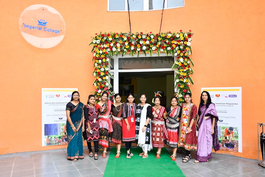 Students in traditional dress at cultural event, Imperial College Bargarh