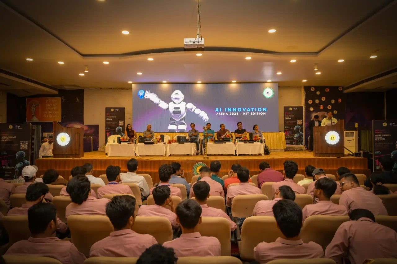 Student team pitching at the AI Innovation Arena Grand Finale — haldia-institute-of-technology