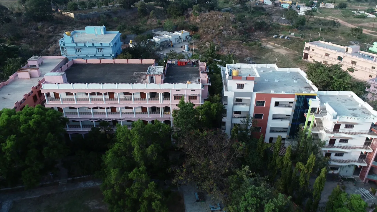 Aerial shot of the campus — priyadarshini-college-of-pharmacy-tumkur