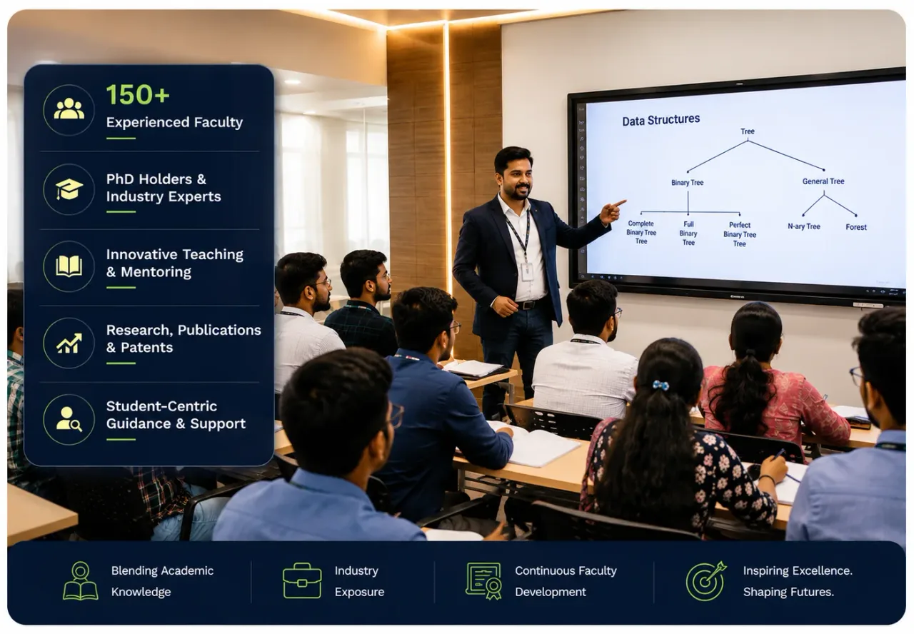 KRCT faculty teaching in an ICT-enabled smart classroom — K. Ramakrishnan College of Technology
