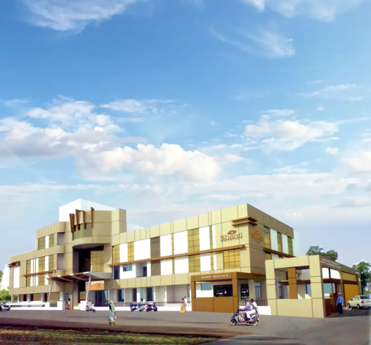 Street-level exterior of the BES institutional building — BES Bagalkot College of Nursing