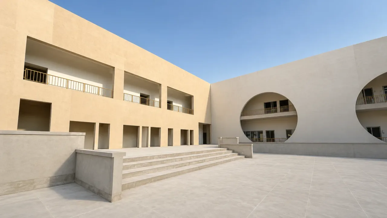 IIIT Raichur permanent campus courtyard — Indian Institute of Information Technology Raichur