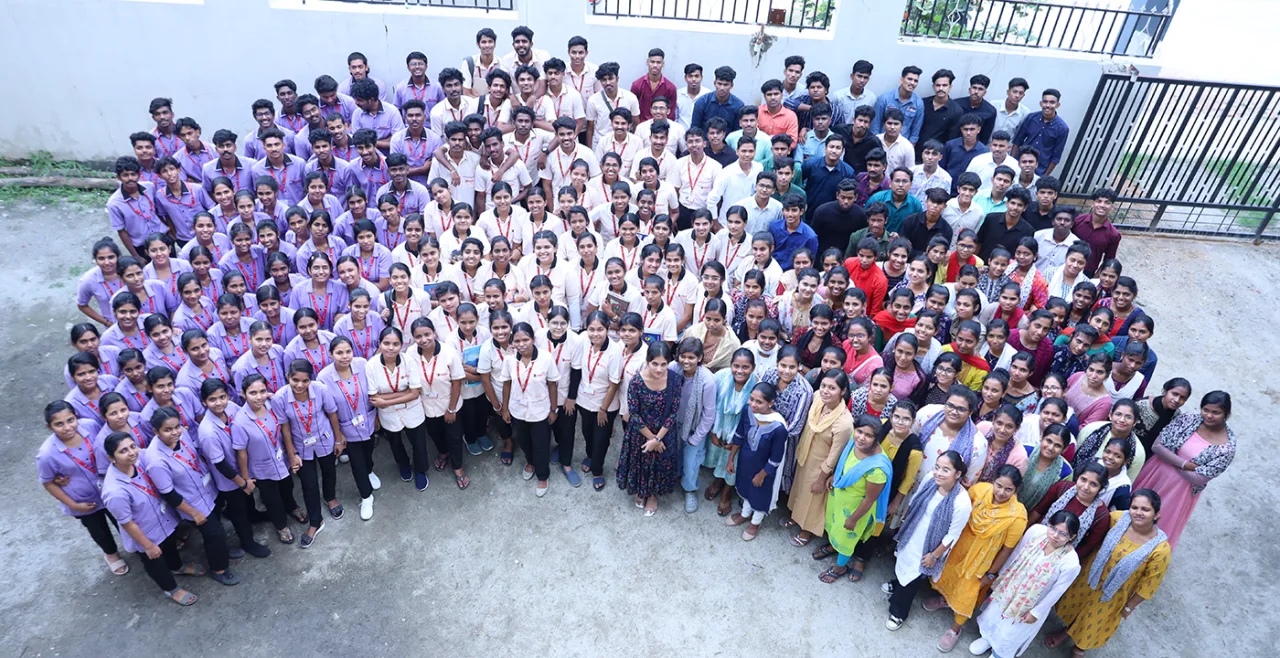 Students and staff in courtyard — Rehoboth Institute of Nursing
