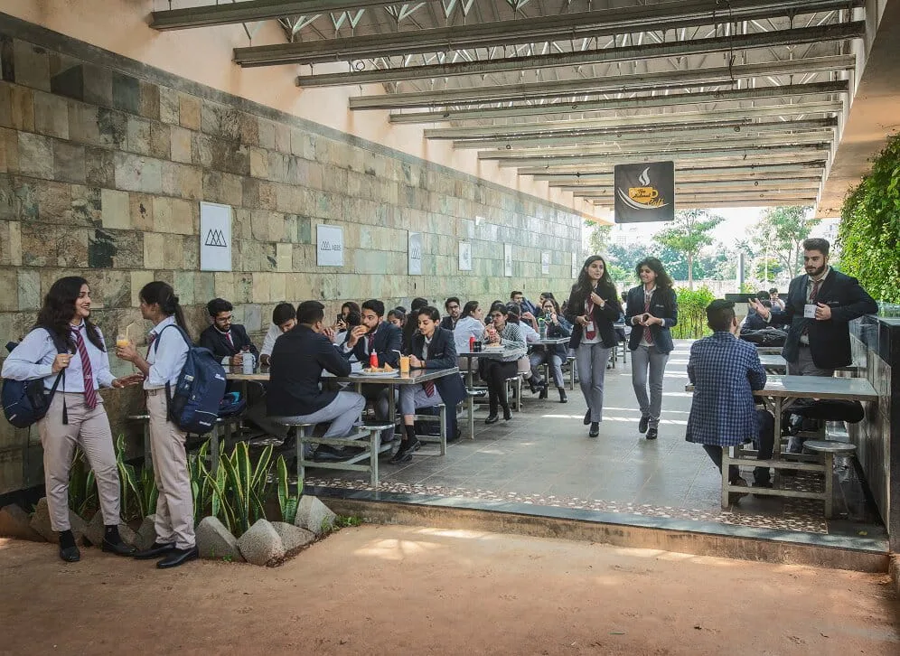 Hostel common area at ABBS School of Law, Bangalore