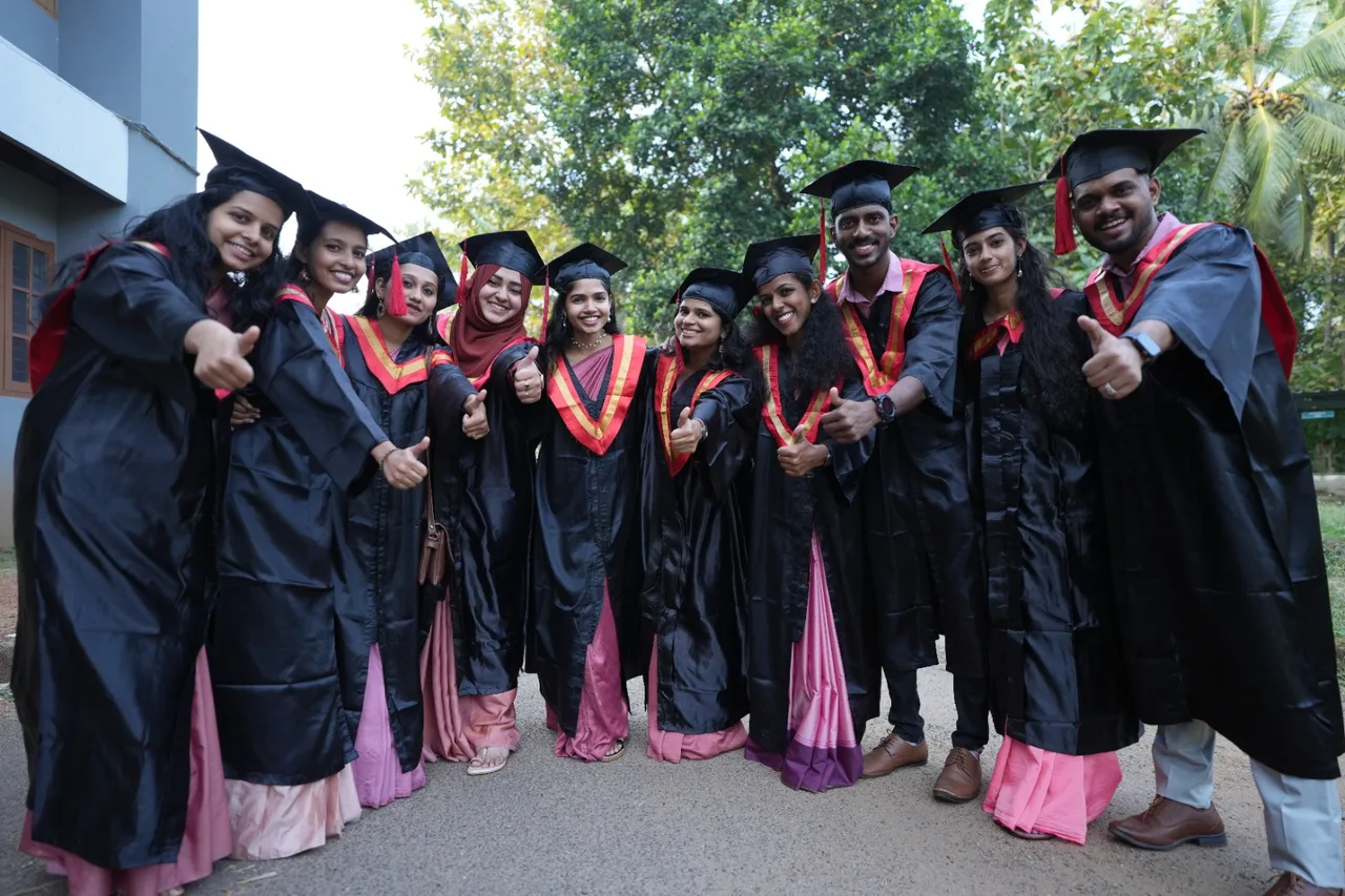Happy students celebrating — westfort-institute-of-paramedical-sciences-thrissur