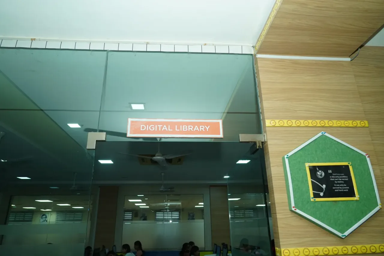 Digital library entrance inside the Central Library of Malla Reddy Institute of Medical Sciences