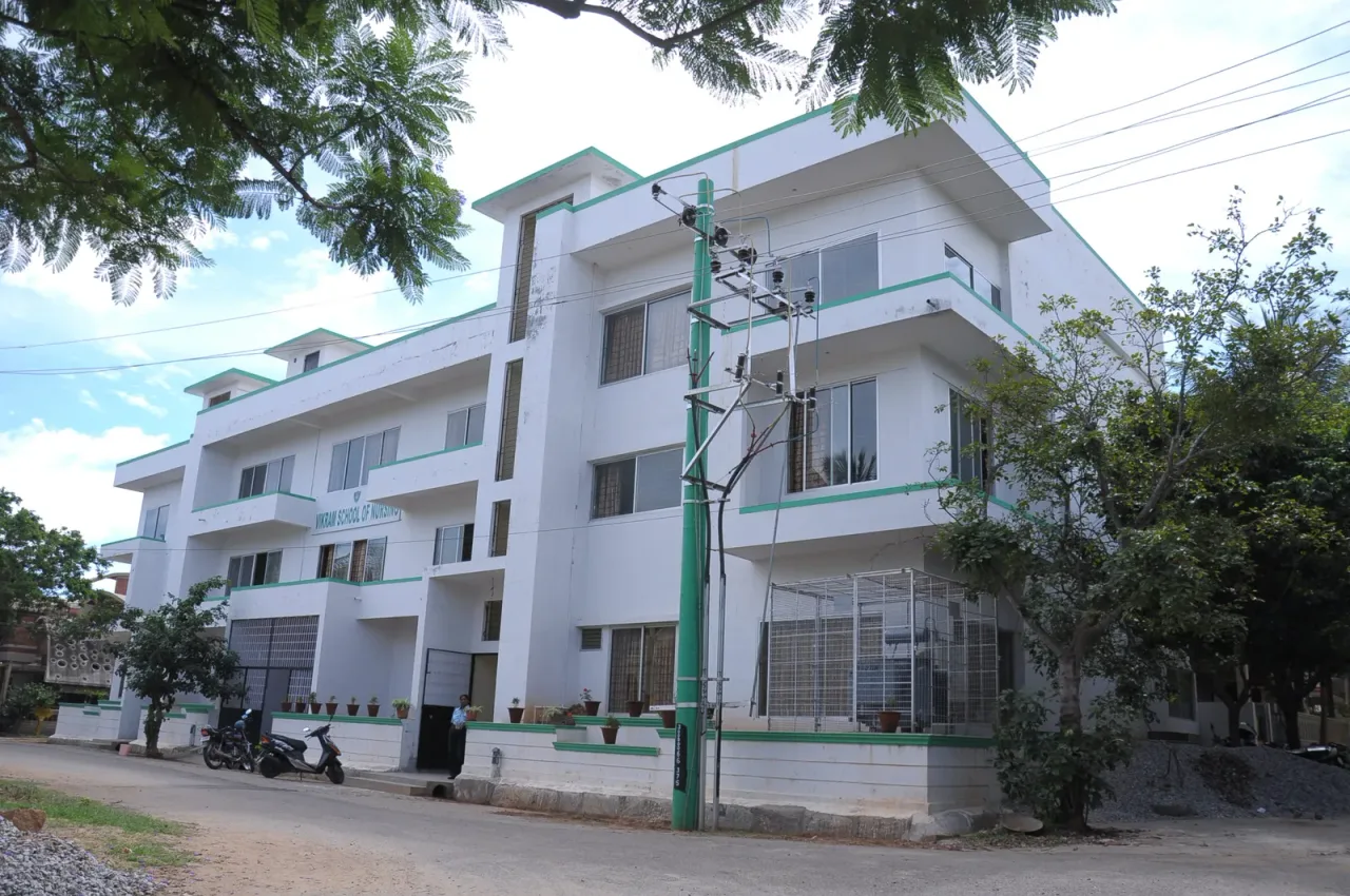 Exterior view of the Vikram nursing college building — Vikram College of Nursing (Vikram Institutions / Vikram Educational Trust)
